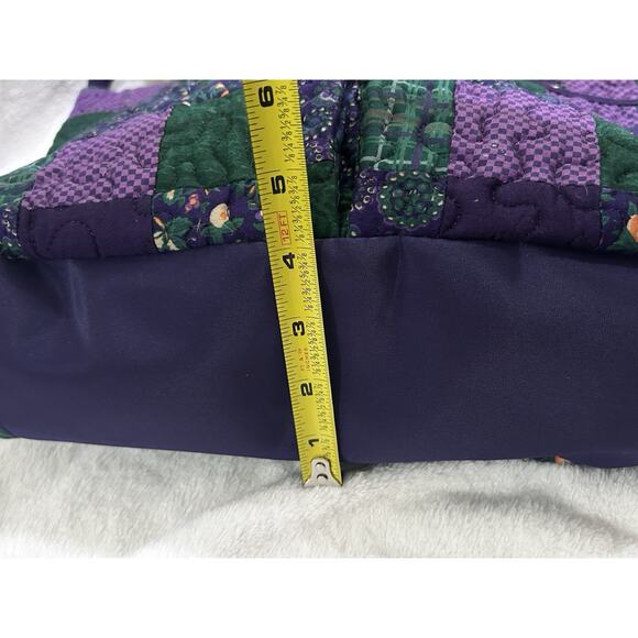 Donna Sharp Quilted Floral Patchwork Purple And Green Large Bag And Wallet - Picture 6 of 14